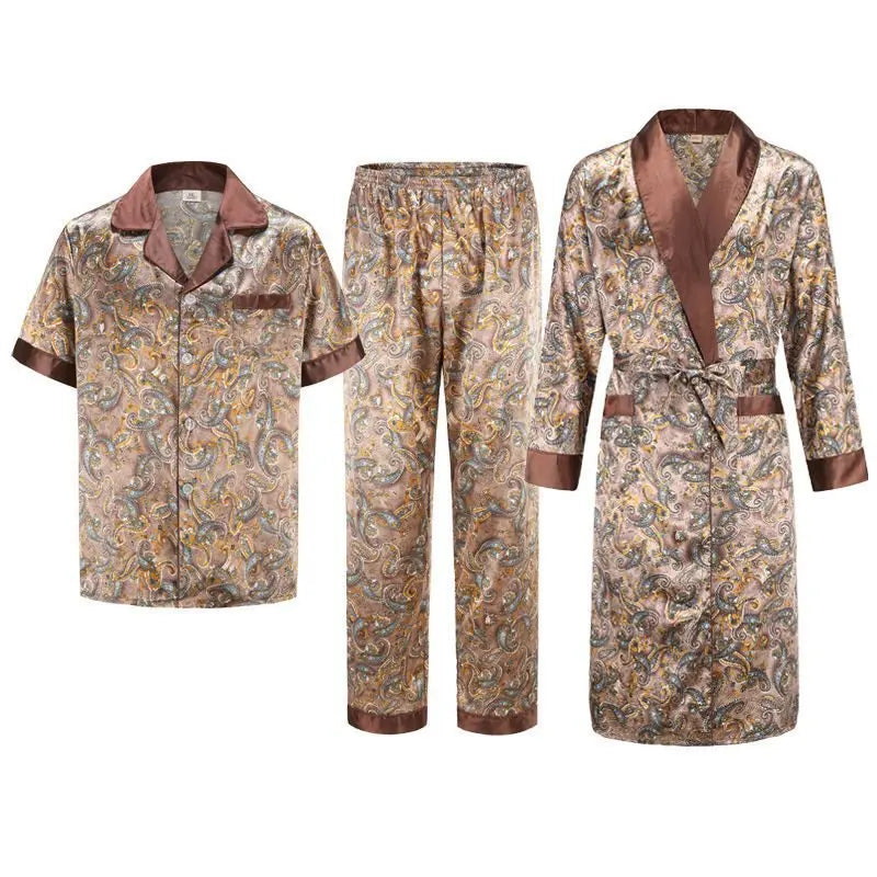 HAUS & HABITS Ice Silk Lounge Robe Set