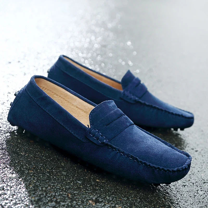 HAUS & HABITS Handmade Suede Loafers – Men's Casual Driving Moccasins
