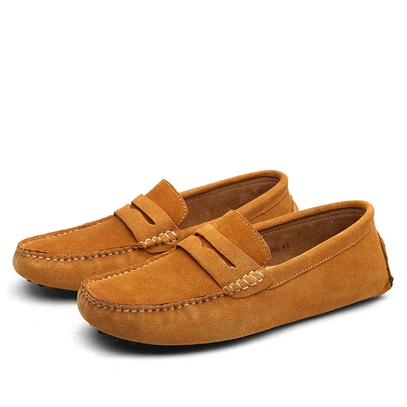 HAUS & HABITS Handmade Suede Loafers – Men's Casual Driving Moccasins