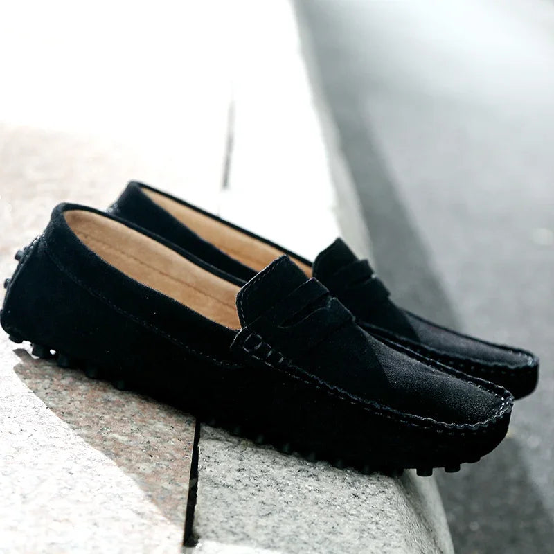 HAUS & HABITS Handmade Suede Loafers – Men's Casual Driving Moccasins