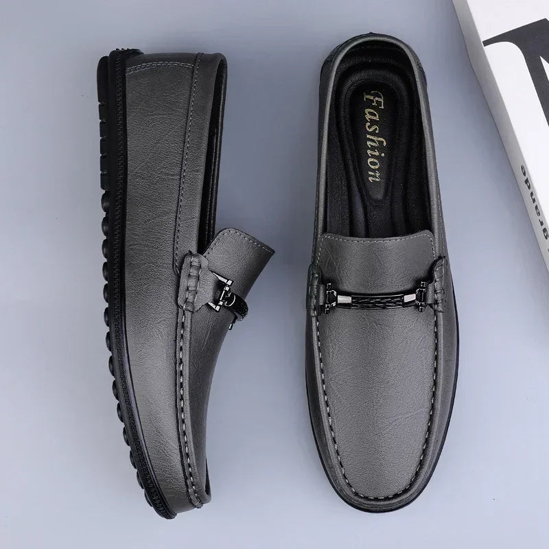 HAUS & HABITS Luxury Leather Driving Loafers – Men's Handmade Slip-On Flats