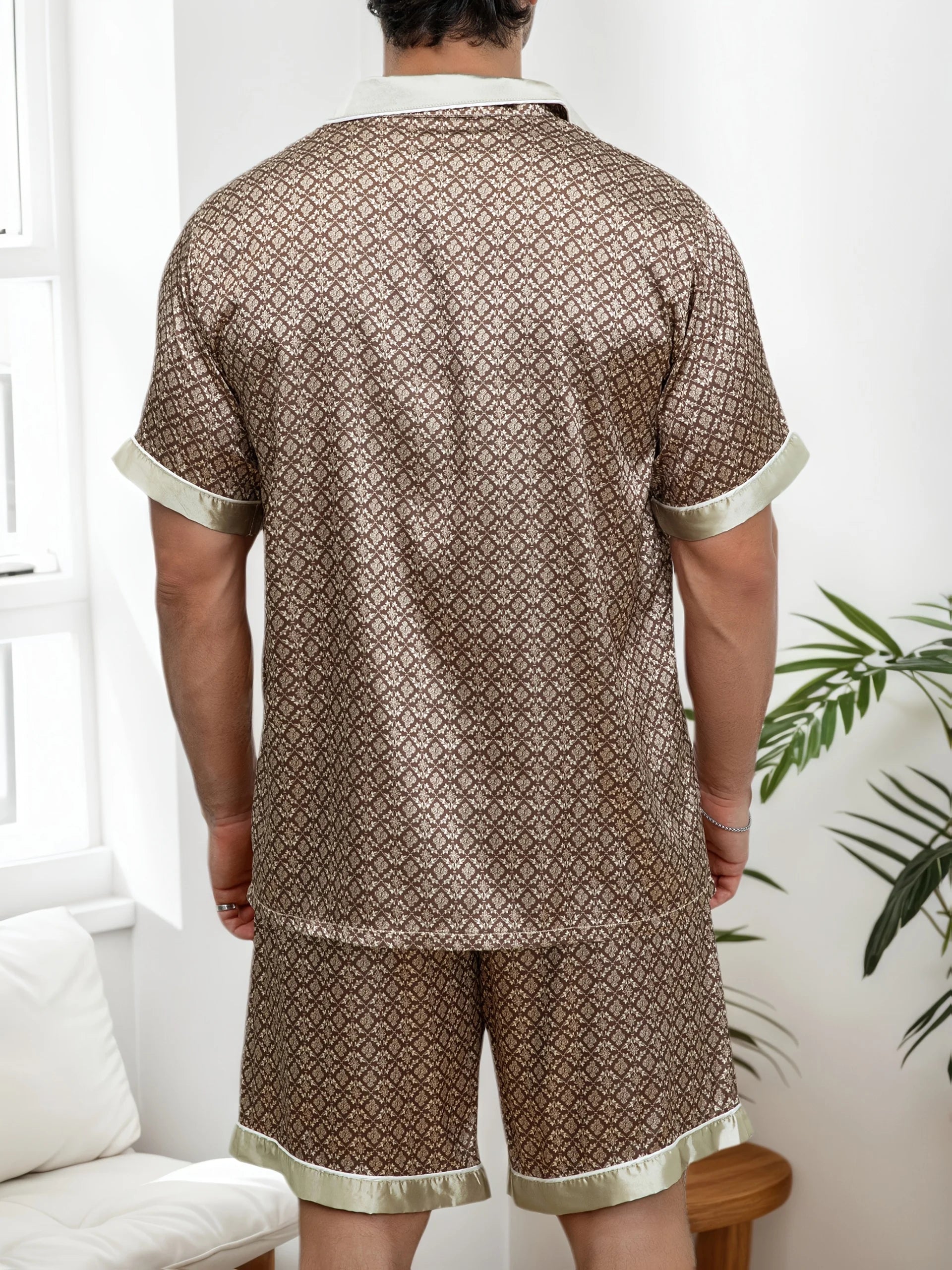 HAUS & HABITS Casual Floral Short Sleeve Pajama Lounge Set