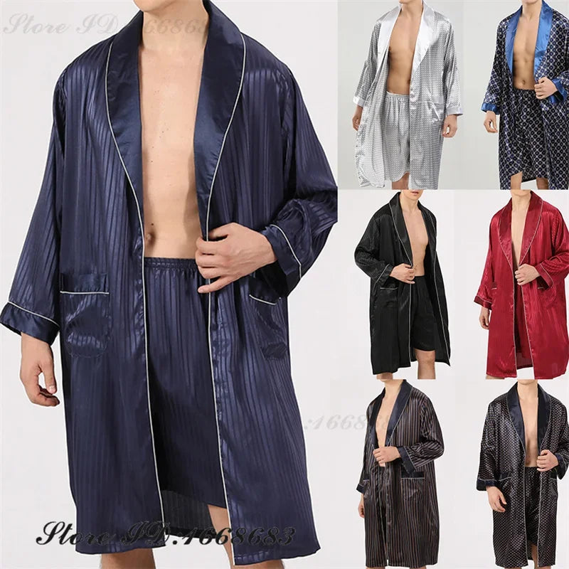 HAUS & HABITS Silk Kimono Lounge Robe Set (Plus Size)