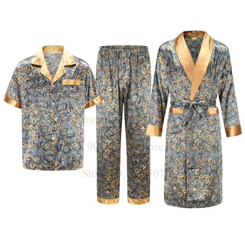 HAUS & HABITS Ice Silk Lounge Robe Set