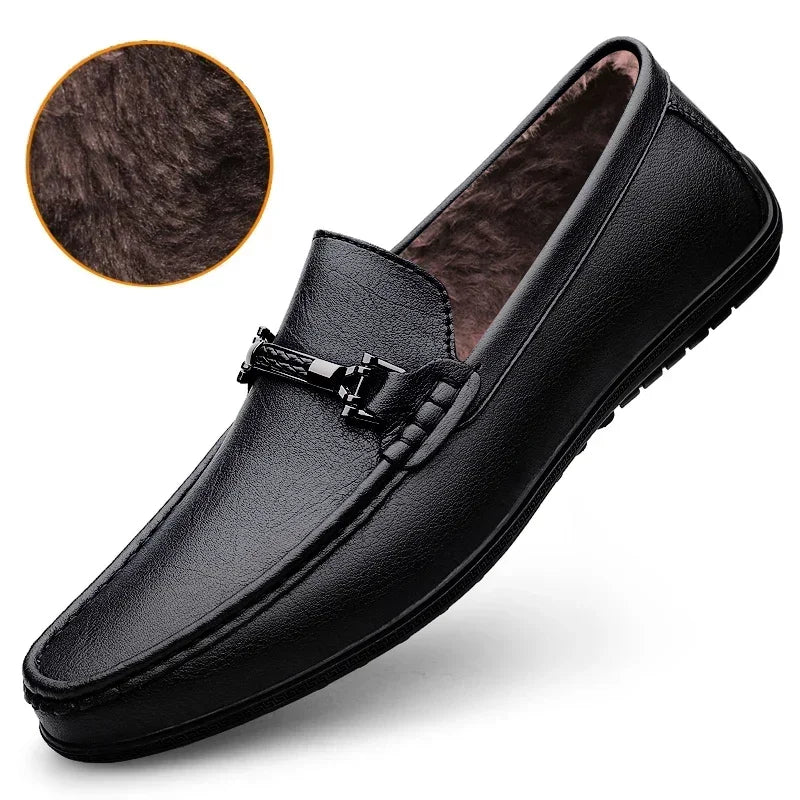 HAUS & HABITS Luxury Leather Driving Loafers – Men's Handmade Slip-On Flats